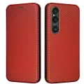 Mtp Products Sony Xperia 1 VI Flip Cover - Karbonfiber - Brun
