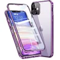 Mtp Products iPhone 11 Magnetisk Cover med Hærdet Glas - Lilla