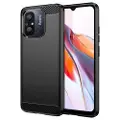 Mtp Products Xiaomi Redmi 12C Børstet TPU Cover - Karbonfiber - Sort