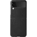Mtp Products Samsung Galaxy Z Flip3 5G Slim Cover - Ægte Læder - Sort
