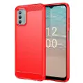 Mtp Products Nokia G22 Børstet TPU Cover - Karbonfiber - Rød