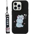 Mtp Products Kiss-serien iPhone 14 Pro Max TPU Cover med Rem - Flodhest
