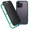 Mtp Products iPhone 16 Pro Magnetisk Cover med Hærdet Glas - Privatliv - Grøn