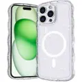 Mtp Products iPhone 15 Pro Wave-Edge Laser Glitter MagSafe Cover - Klar