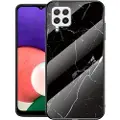 Mtp Products Marble Series Samsung Galaxy A22 4G Hærdet Glas Cover - Sort