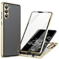 Mtp Products Samsung Galaxy S24 Magnetisk Cover med Hærdet Glas - Guld