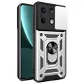 Mtp Products Xiaomi Redmi Note 13 Roterende Ring Hybrid Cover med Kameraskjold - Hvid