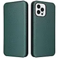 Mtp Products iPhone 14 Pro Max Flip Cover - Karbonfiber - Grøn