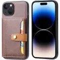 Mtp Products iPhone 15 Plus Retro Style Cover med Pung - Brun