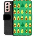 Mtp Products Samsung Galaxy S21 5G Premium Flip Cover med Pung - Avocadomønster