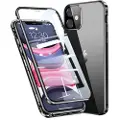 Mtp Products iPhone 11 Magnetisk Cover med Hærdet Glas - Sort