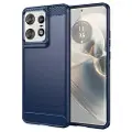 Mtp Products Motorola Edge 50 Pro Børstet TPU Cover - Karbonfiber - Blå