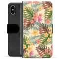 Mtp Products iPhone X / iPhone XS Premium Flip Cover med Pung - Lyserøde Blomster