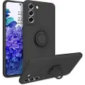 Mtp Products Samsung Galaxy S21 FE 5G Liquid Silikone Cover med Ring Holder - Sort