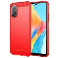 Mtp Products Oppo A18/A38 Børstet TPU Cover - Karbonfiber - Rød