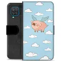 Mtp Products Samsung Galaxy A12 Premium Flip Cover med Pung - Flyvende Gris