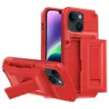 Mtp Products Card Storage iPhone 14 Plus Hybrid Cover med Stativ - Rød