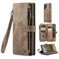 CASEME C30 Multifunktionel Samsung Galaxy S22 Ultra 5G Pung - Brun
