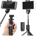Mtp Products Universel 3-i-1 Bluetooth Selfie Stang & Mobil Tripod - Sort