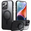 Mtp Products iPhone 16 Pro Max Magnetisk Stativ Hybrid Cover - sort