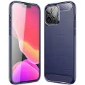 Mtp Products iPhone 14 Pro Max Børstet TPU Cover - Karbonfiber - Blå