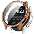 Mtp Products Samsung Galaxy Watch7 Rhinestone Dekorative Cover med Skærmbeskyttelse - 40mm - Rødguld