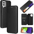 Mtp Products Samsung Galaxy A22 4G Flip Cover - Karbonfiber - Sort