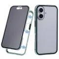 Mtp Products iPhone 16 Magnetisk Cover med Hærdet Glas - Privatliv - Grøn