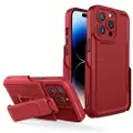 Mtp Products Explorer Series iPhone 14 Pro Max Hybrid Cover med Bælteklip - Rød