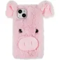 Mtp Products Fluffy Plush iPhone 14 Plus Hybrid Cover - Pink Gris