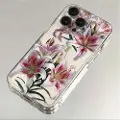 Mtp Products iPhone 15 Pro TPU Cover med Blomstermønster - Lyserød lilje