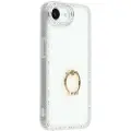 Mtp Products iPhone 16e CrystalGlow Hybrid Cover med Ringholder - Hvid