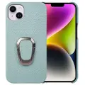 Mtp Products iPhone 14 Plus Læder Belagt Cover med Ring Holder - Cyan