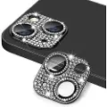 Mtp Products iPhone 15/15 Plus Hat Prince Glitter Kamera Linse Beskytter - Sort
