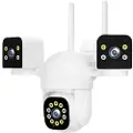 Mtp Products PC288-B3Y10-2MP Triple-Lens WiFi overvågningskamera PTZ med 64GB hukommelseskort