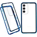 Mtp Products Samsung Galaxy S23 5G Magnetisk Cover med Hærdet Glas - Blå