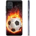 Mtp Products Samsung Galaxy A71 TPU Cover - Fodbold Flamme