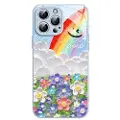 Mtp Products iPhone 15 Pro Max Smil og Regnbue Hybrid Cover - Blå