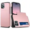Mtp Products iPhone 15 Pro Hybrid Cover med Glidende Kortslot - Rødguld