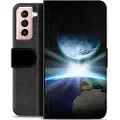 Mtp Products Samsung Galaxy S21 5G Premium Flip Cover med Pung - Verdensrum