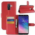 Mtp Products Samsung Galaxy A6+ (2018) Flip Cover med Kortholder - Rød