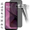 Mtp Products Motorola Moto G55 Privacy Full Cover Skærmbeskyttelse Hærdet Glas - Sort Kant