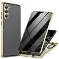 Mtp Products Samsung Galaxy S24 Magnetisk Cover med Hærdet Glas - Privatliv - Guld