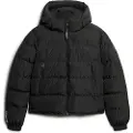 Superdry Superdrytil kvinder. W5011721A Puffer sportsjakke sort (XS), Casual, Genanvendt polister, Bæredygtig