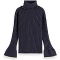 Scotch & Soda Rib Slim Fit Striktrøje Med Høj Hals