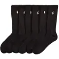 Ralph Lauren Polo Ralph Laurentil mænd. 449943676002 Sæt med 6 sorte sokker (OSFA), Afslappet, Bomuld