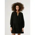 Pepe Jeans Pepe Jeanstil kvinder. PL9537696 Paule kjole sort (XS), Casual, Rayon, Lange ærmer