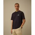C.P. Company C.P. Companytil mænd. 19CMTS103A005100W T-shirt 30/1 Jersey kortærmet med logo Navy (S), Casual, Bomuld, Korte ærmer, Blå