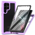 Mtp Products 360 Beskyttelse Samsung Galaxy S23 Ultra 5G Cover - Lilla / Gennemsigtig