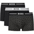 Hugo Boss BOSStil mænd. 50531694 Sæt med 3 boxershorts med monogram, flerfarvede (M), Afslappet, Flerfarvet, Bomuld